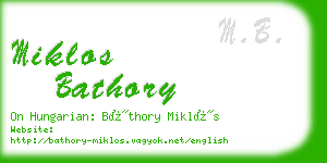 miklos bathory business card